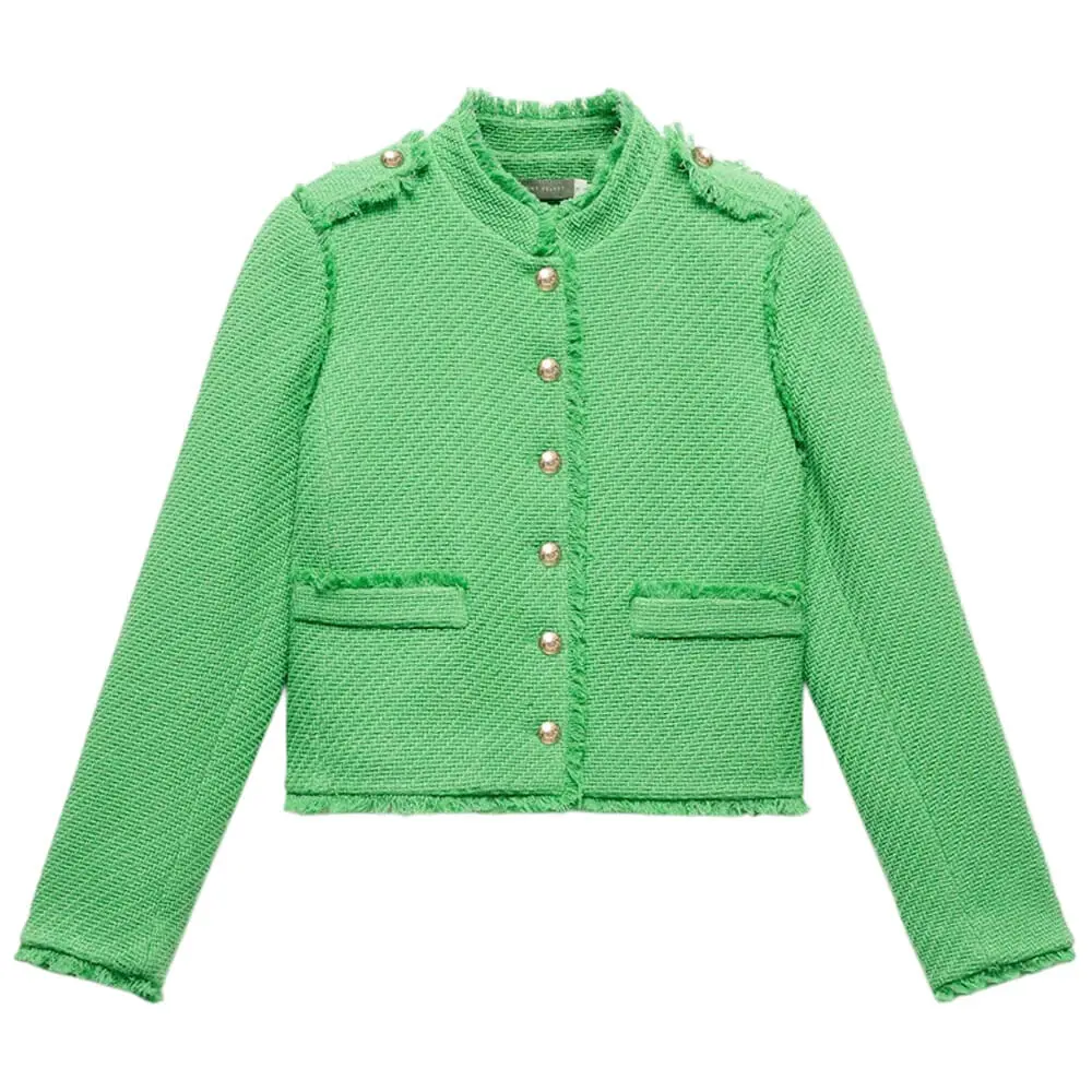 Mint Velvet Green Boucle Jacket